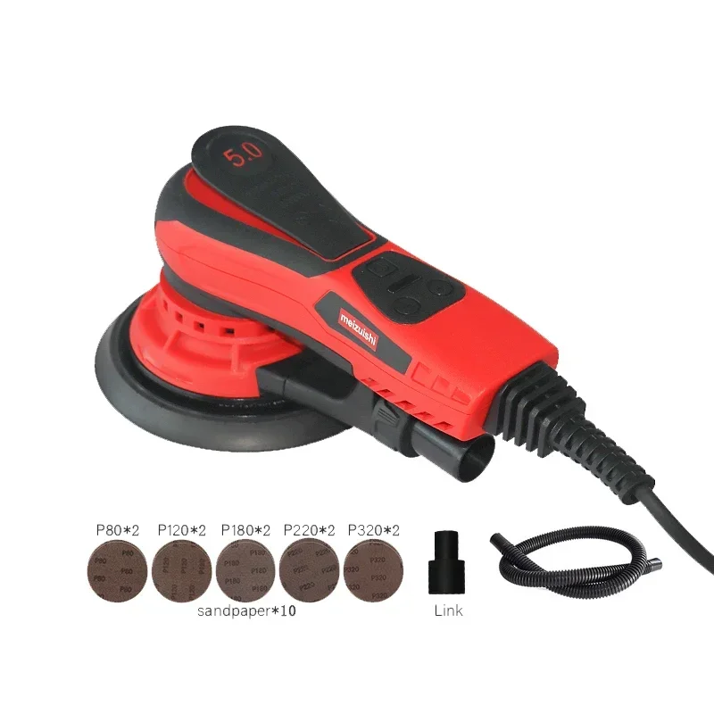 

2023 New Design 6 Inches 350W Brushless Electric Orbital Sander 5.0mm & 2.5mm Brushless Eccentricity Random Orbital