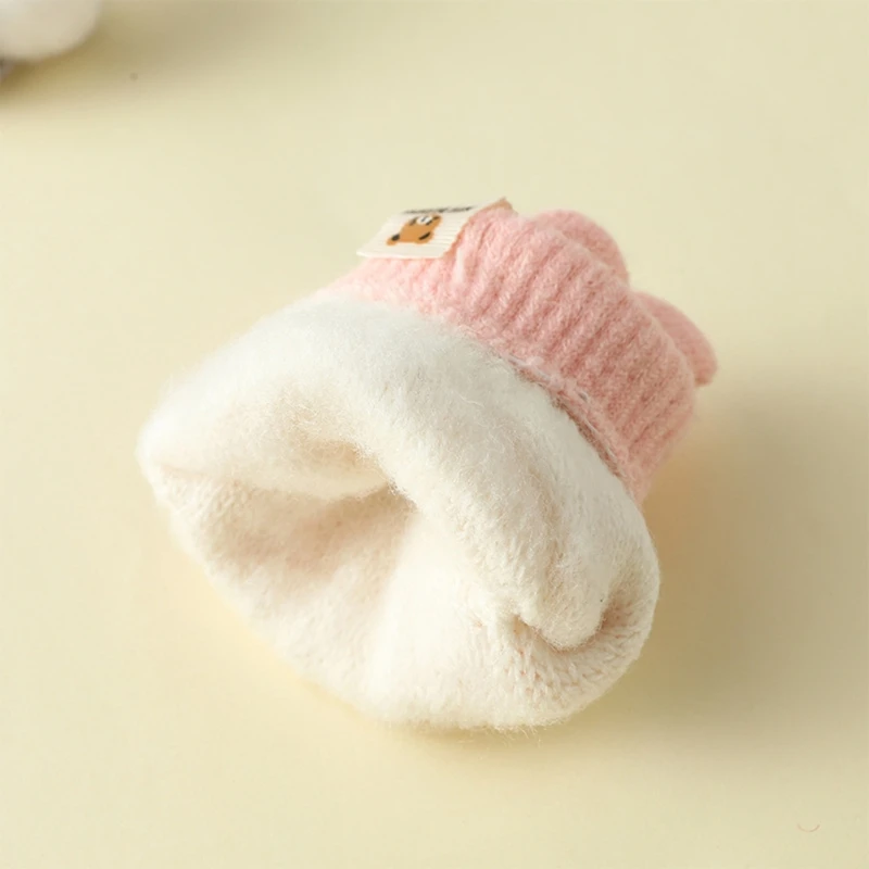 Children Double-layered Gloves Autumn/Winter Hand Warmers Handwear for Babies Autumn/Winter Handwear 1 Pair 3