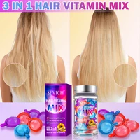 Capsules de Vitamine pour Cheveux Mélangés, Soin Capillaire Réparateur, Maltraité, Frisé, Soyeux, Hydratant, Lissant, Nourrissant, 40 Pièces 1