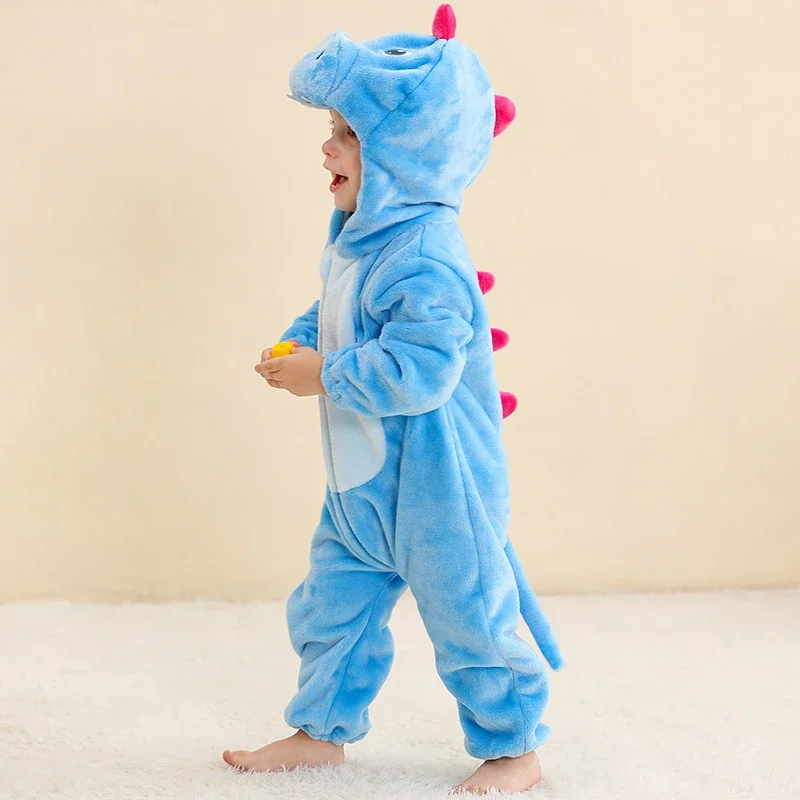 MICHLEY Carnival Winter Baby Rompers Hooded Flannel Toddler Infant Clothes Overall Bodysuits Jumpsuit Costume For Kids Girl Boy 3
