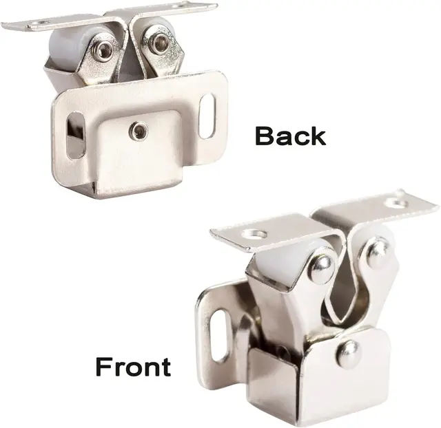 เฟอร์นิเจอร์ประตูทองแดงโบราณสีตู้ประตูตู้ Roller LATCH TWIN Double Catches พร้อม Striker และฟรีสกรู 6