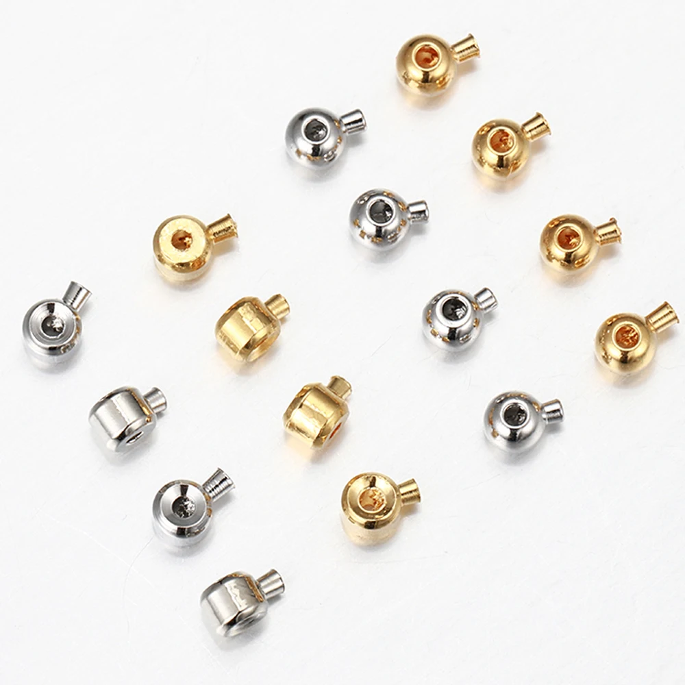 10-20 stücke Verschluss Metall Crimp Ende Perlen Gold Farbe Perle Taste Verschlüsse für DIY Schmuck, Die Entdeckungen Komponenten handmade Großhandel – Detail 13