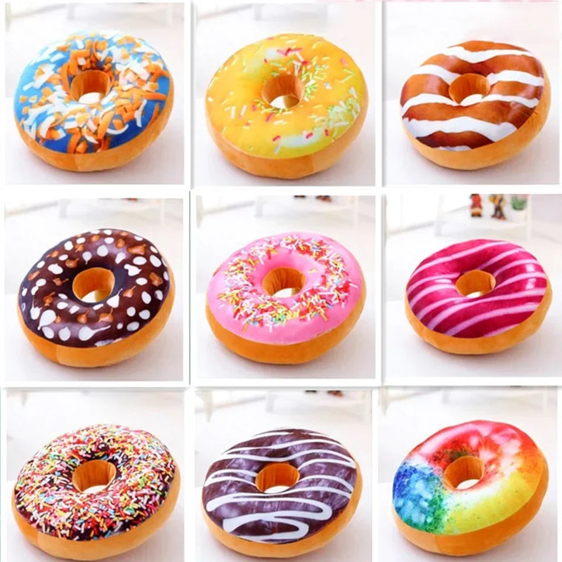 Toy Office Lunch Break Waist Pillow Chair Cushion Plush Cute Simulation Chocolate Donut Pillow 4
