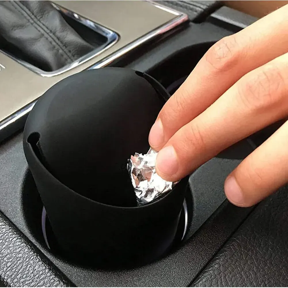 Auto Car Garbage Can Car Trash Can Silicone Garbage Dust Case Holder Black Rubbish Bin Auto Organizer Storage Noiseless Box car trash can