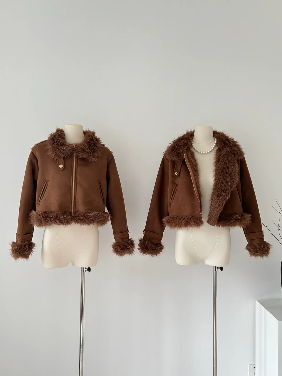 

Women's Autumn Winter Fleece Lining Thick Warm Short Jacket Lady Chic Streetwear Fuzzy Motorcycle Outwear