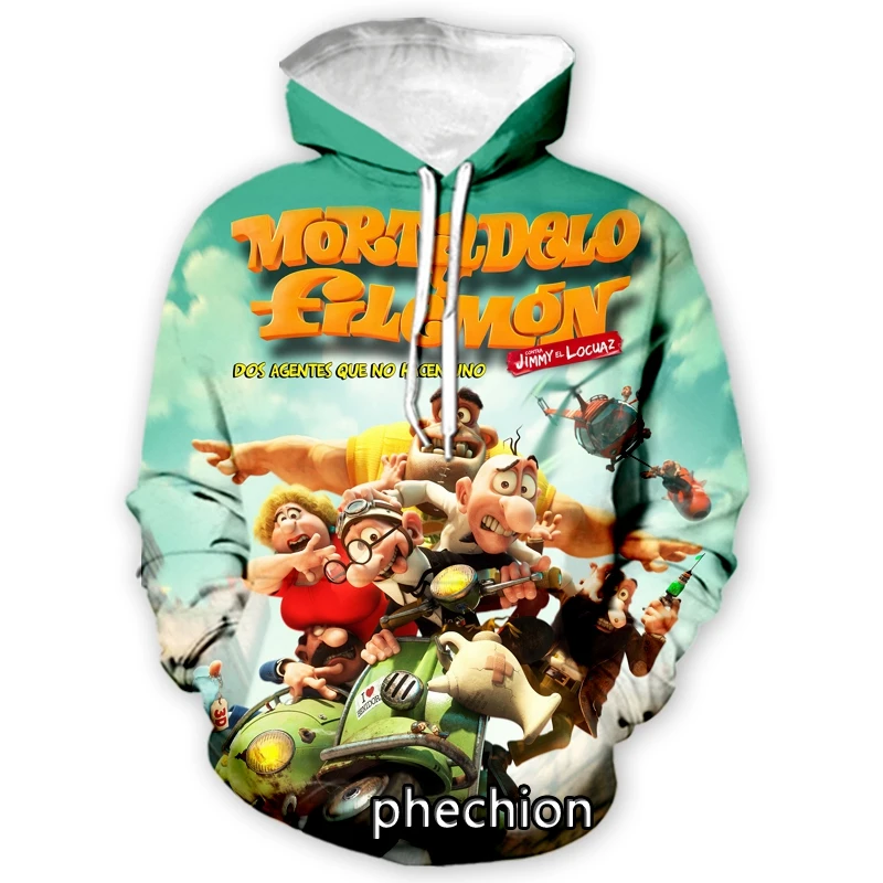 

phechion New Fashion Men/Women Mortadelo y Filemon 3D Print Casual Sweatshirt Hoodies Streetwear Men Loose Sport Hoodies H72
