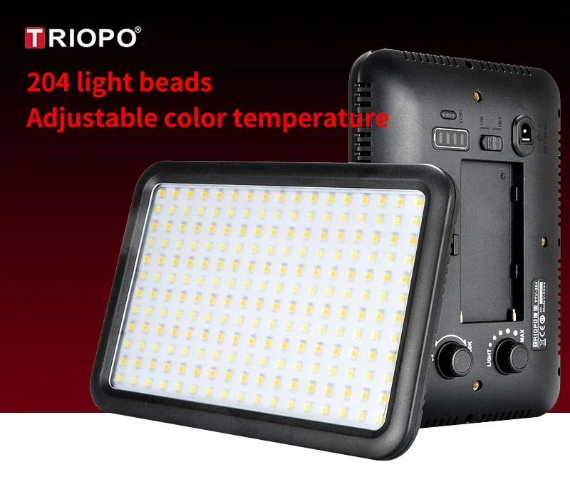 

Triopo TTV-204 LED Video Light On Camera Photography Panel Lamp for Canon Nikon DSLR Camera Camcorder for Sony NP-F NP-H Battery