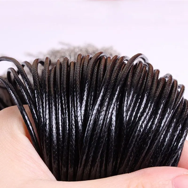 

100pcs Accessory Rope Ornament 2.0/1.5mm Wax Cord Necklace Korean Black Wax Rope Pendant