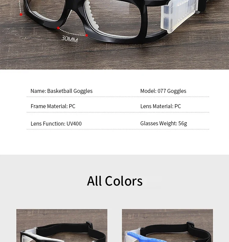 Eye protection goggles with polycarbonate UV400 lenses for cycling.