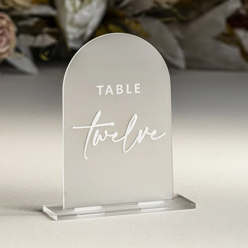 Custom Arch Acrylic Table Numbers Frosted Acrylic Table Sign Wedding Table Decor Wedding Signage Hot Sale Table Numbers As Gift