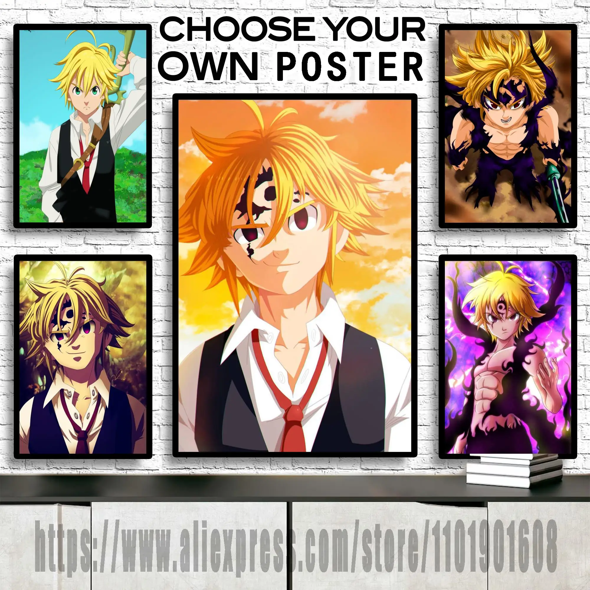 

Classic meliodas Anime Canvas Art and Wall Art Poster Picture Print Modern Family bedroom Decor Posters