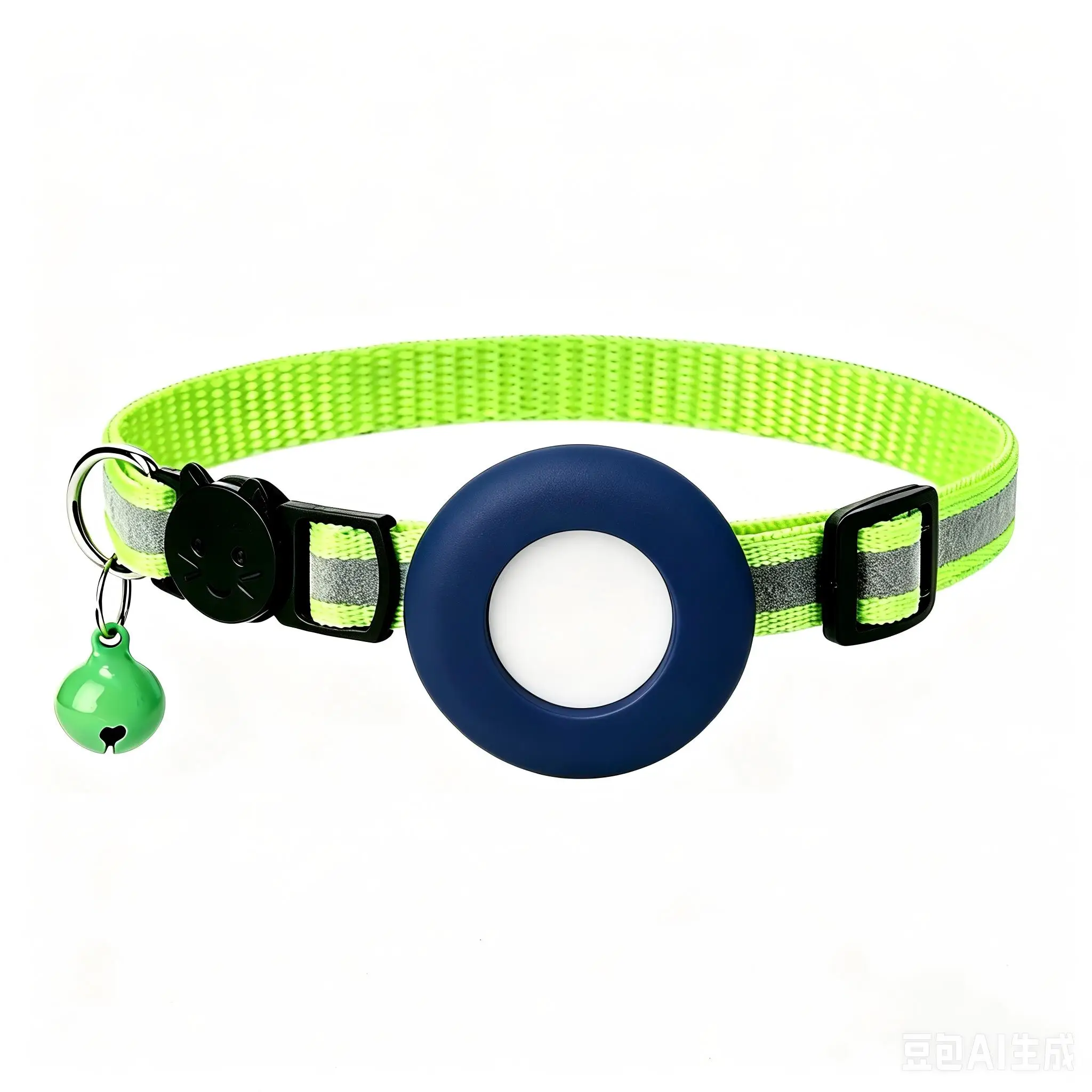Reflective Breakaway Safety Pet Collar with Bell and GPS Holder