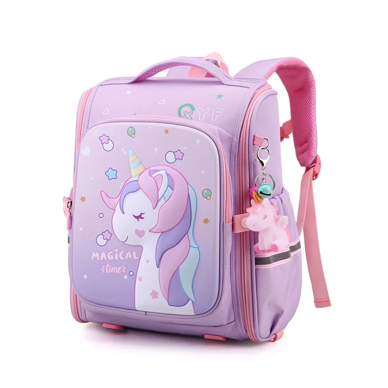 New Girl School Bags Child Pink Unicorn Printing Backpacks Kindergarten Student Cute Girls Children's Schoolbag Waterproof Kid