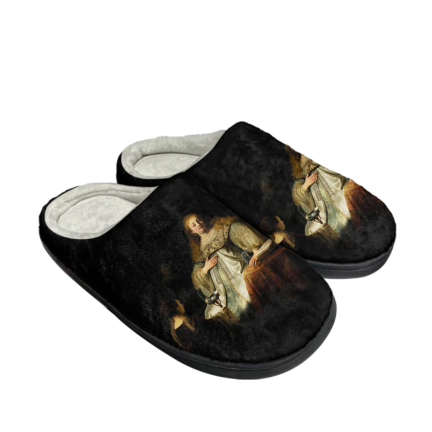 Moon and Hunting Goddess Home Cotton Slippers High Quality Mens Womens Youth Boy Girl Plush Keep Warm Custom Thermal Slipper