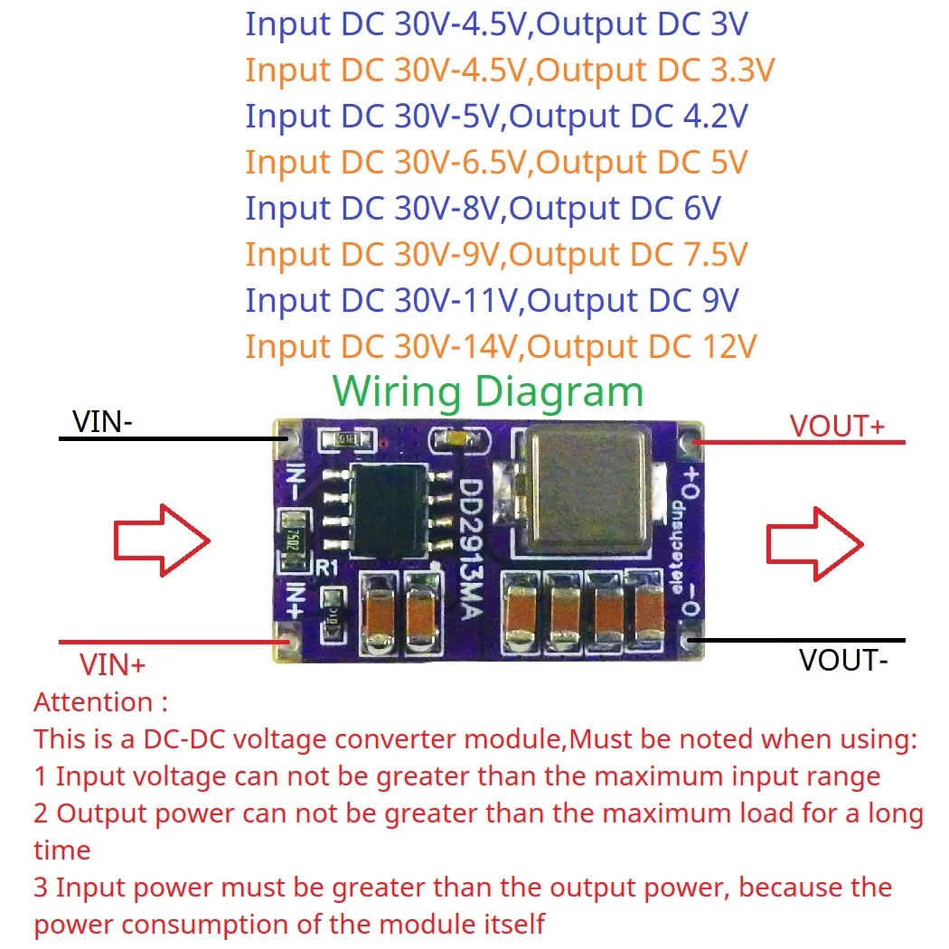 3A DC-DC Buck Converter Step Down Module 4.5-30V to 3.3V 5V 12V ...