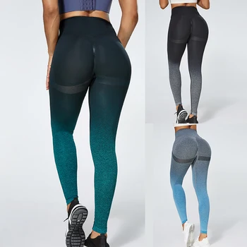 Gradient Color Energy Legging Women Workout Fitness Jogging Running Leggings Gym Tights Stretch Sportswear Yoga Pants 1