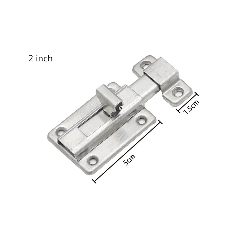 Durable Stainless Steel Double-ended Latch Bedroom Toilet Manual Latch Key Padlock Closet 2 Inch 3 Inch 4 Latc