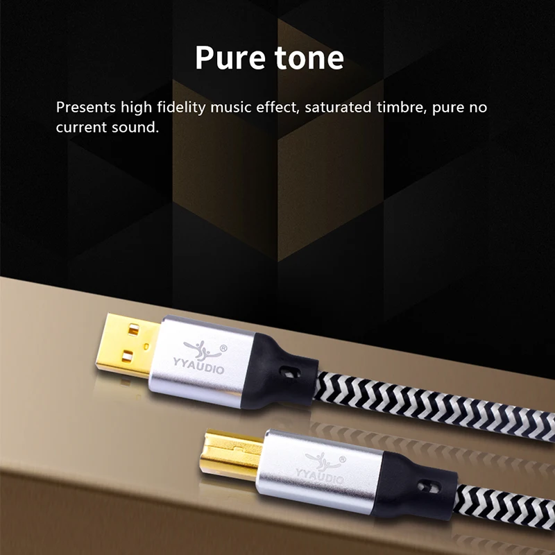 Hifi USB DAC 케이블 고품질 7N OCC 실버 도금 유형 A-유형 B Hifi DAC 증폭기 용 Hifi 데이터 오디오 디지털 케이블