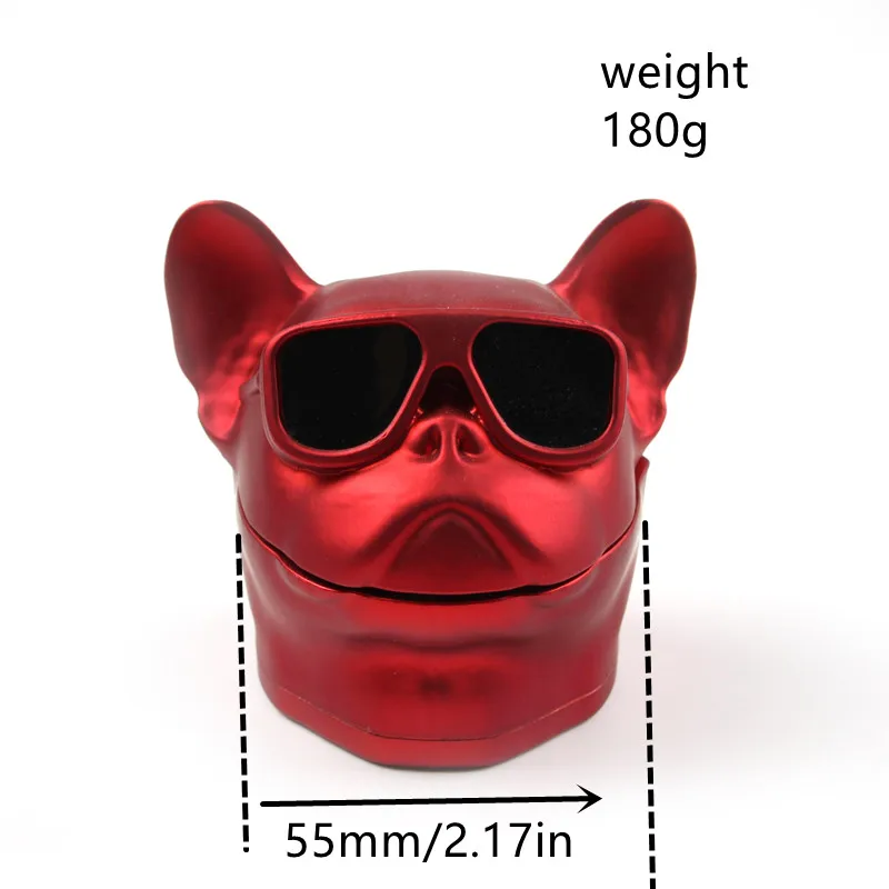 55mmZinc alloy dog head cigarette grinder, three-layer tobacco shredder with drawer dog head grinder 3