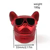 55mmZinc alloy dog head cigarette grinder, three-layer tobacco shredder with drawer dog head grinder 3