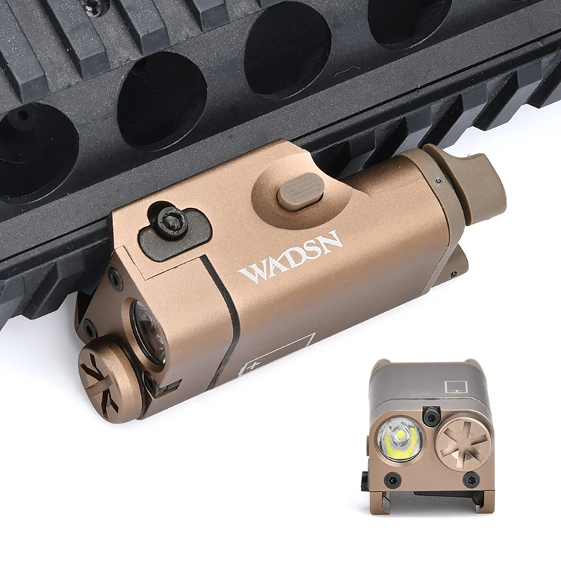 WADSN Tactical XC2 Flashlight With Red & Green Laser For Pistol - Ultra-Compact LED Weapon Light, Black
