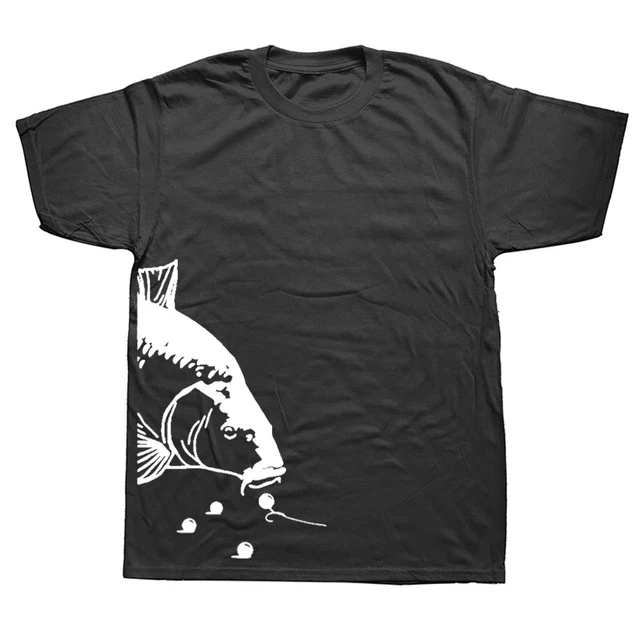 Tee shirt manches courtes homme fun fishing - noir