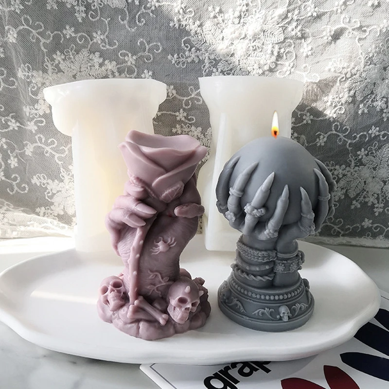 3D Creative Rose Hand Shape Silicone Candle Mold Claw Devil Hand Handmade  Scented Candle Making Resin Plaster Molds Craft Gifts - AliExpress