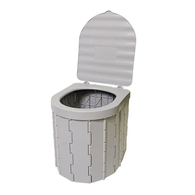 Black Toilet Camping Car Travel Washable Plastic Potty Portable Emergency Folding Camping Toilet 5