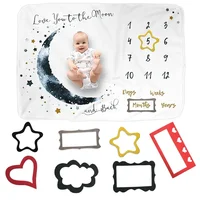 Felt Frame Newborn Baby Growth Milestone Blanket Photography Props Frame Photo Frame Accessories 1