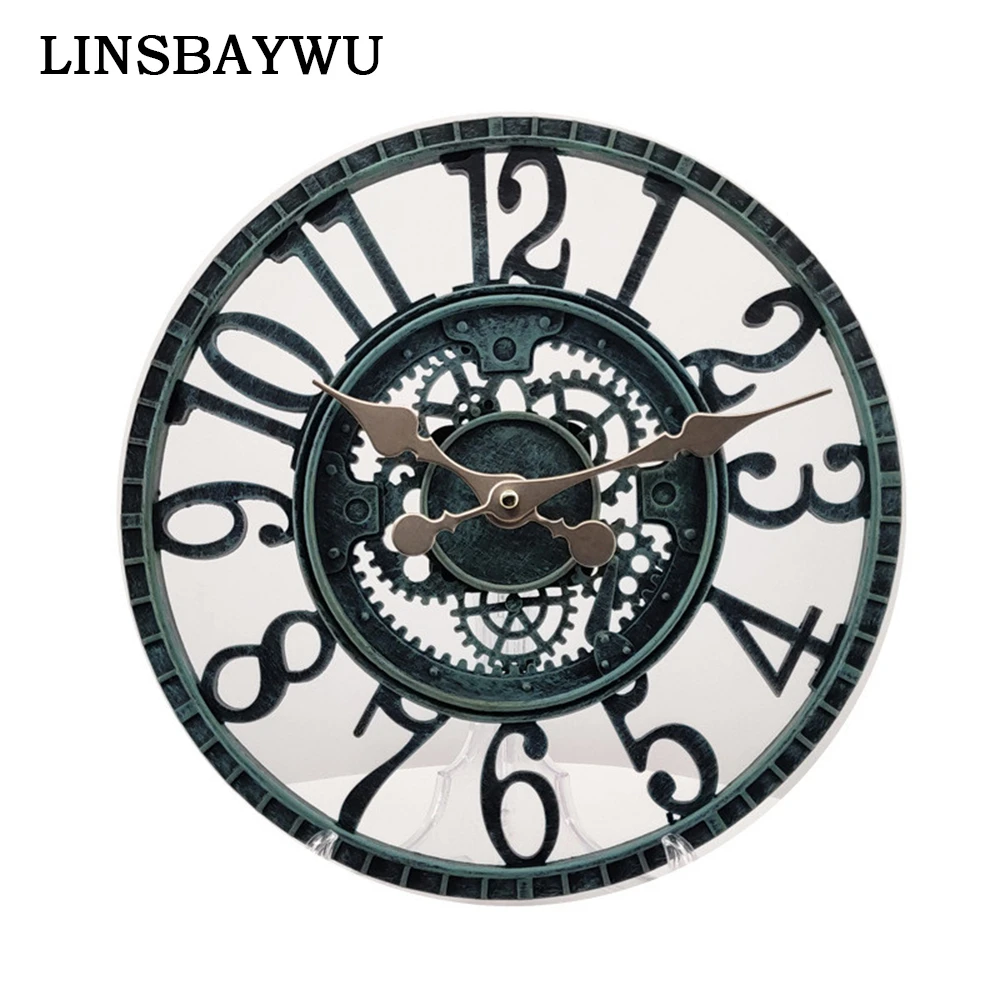 Outdoor resin waterproof wall clock 12 Inch silent no clock decorative clock for patio, garden, pool or living room