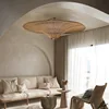Japanese Rattan Pendant Light Wabi Sabi Wicker Chandelier For Living Room Restaurant Shop Decor Handmade Straw Hat Chandelier 6