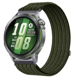 Premium 22mm Nylon Watch Strap - Loop Bracelet - Huawei Watch 5 46mm (9 Dark Green)