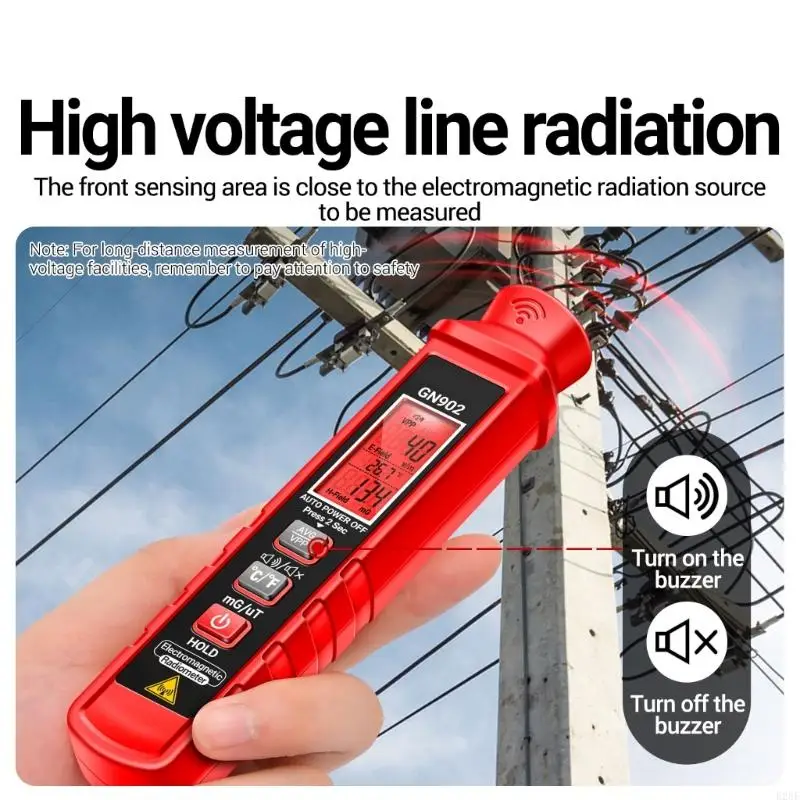 E28F Temperature Electromagnetic Field Radiation Detector Tester Meter Rechargeable Digital Screen Counter Emission Dosimeter