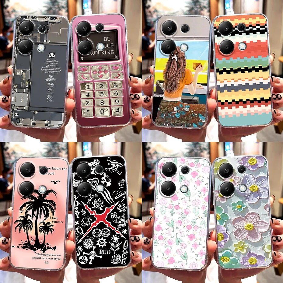 Per Xiaomi Poco M6 Pro Custodia Elegante Custodia Morbida In Silicone Antiurto Per Poco M6 Pro 4G Tpu Coque Funda Shell M6Pro 6.67''