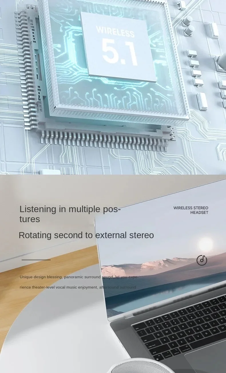 Description Picture 5 of itemWireless P9 Pro Max Air Headphones Smart Noise Reduction Bluetooth TWS Earbuds Over Ear Stereo Sound Sport Music Gaming Earphone