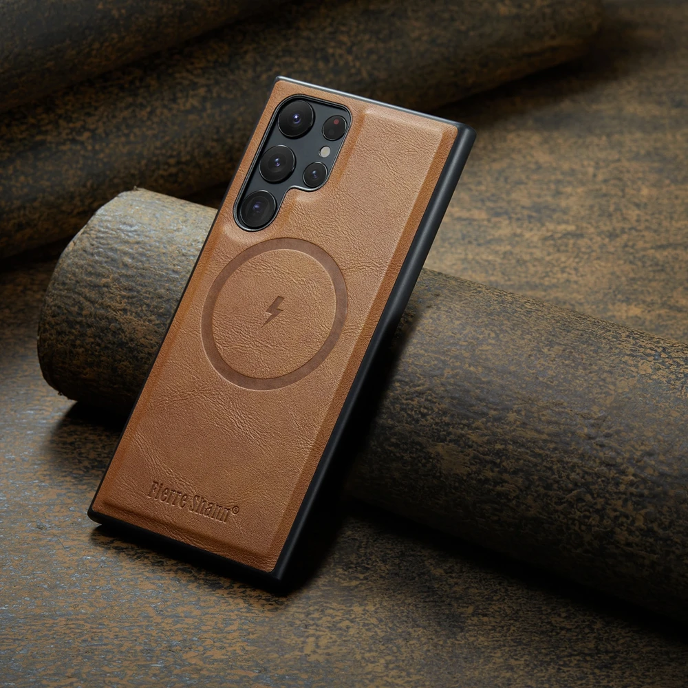 Leather Phone Case with MagSafe & Magnetic Wireless Charging Compatibility