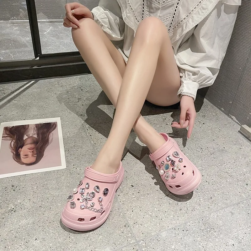 Luxury Designer Shoes Charms for Croc Vintage DIY Clogs Decoration Shiny  Rhinestone Princess Style Shoe Accessories All-match