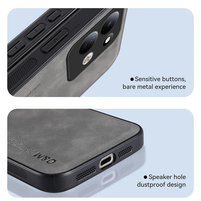 Nubuck Leather Shockproof Magnetic Protective Phone Case