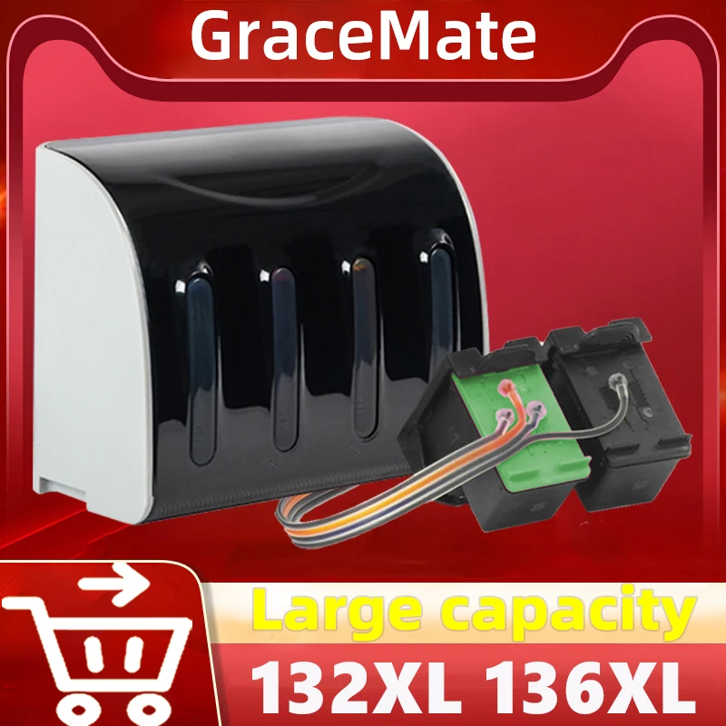 

132XL 136XL непрерывная чернильная система Замена для HP 132 136 чернильный картридж для Officejet 6213 5443 D4163 2573 C3183 1513 PCS1513