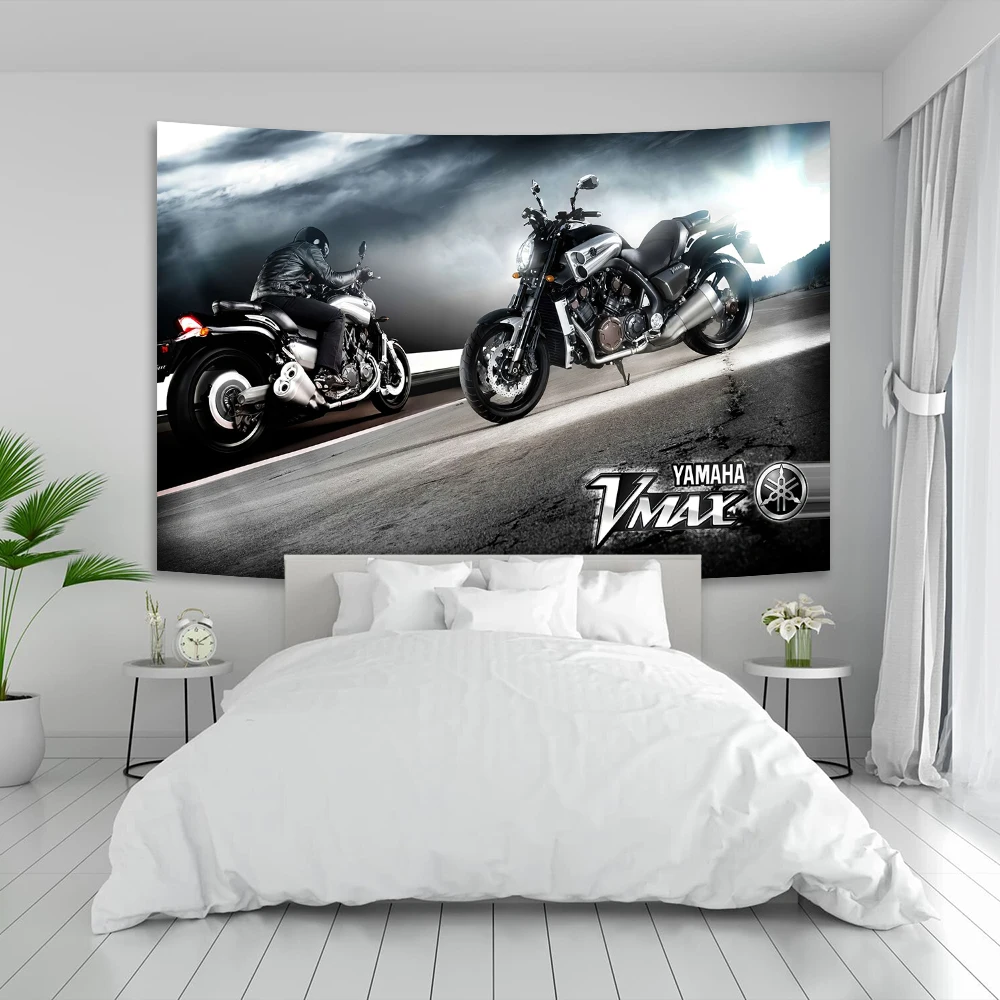 

90×150cm YAMAHAS Motorcycle Tapestry Home Bedside Decoration Cloth Bedroom Background Cloth Hanging Cloth