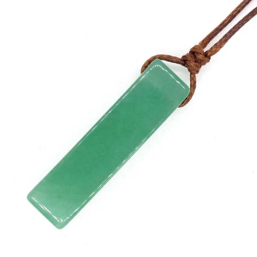 Crystal Cuboid Stone Pendant Natural Amethyst Lapis Lazuli Rose Quartz Stone Pendant Adjustable Rope Women Necklace Jewelry 5