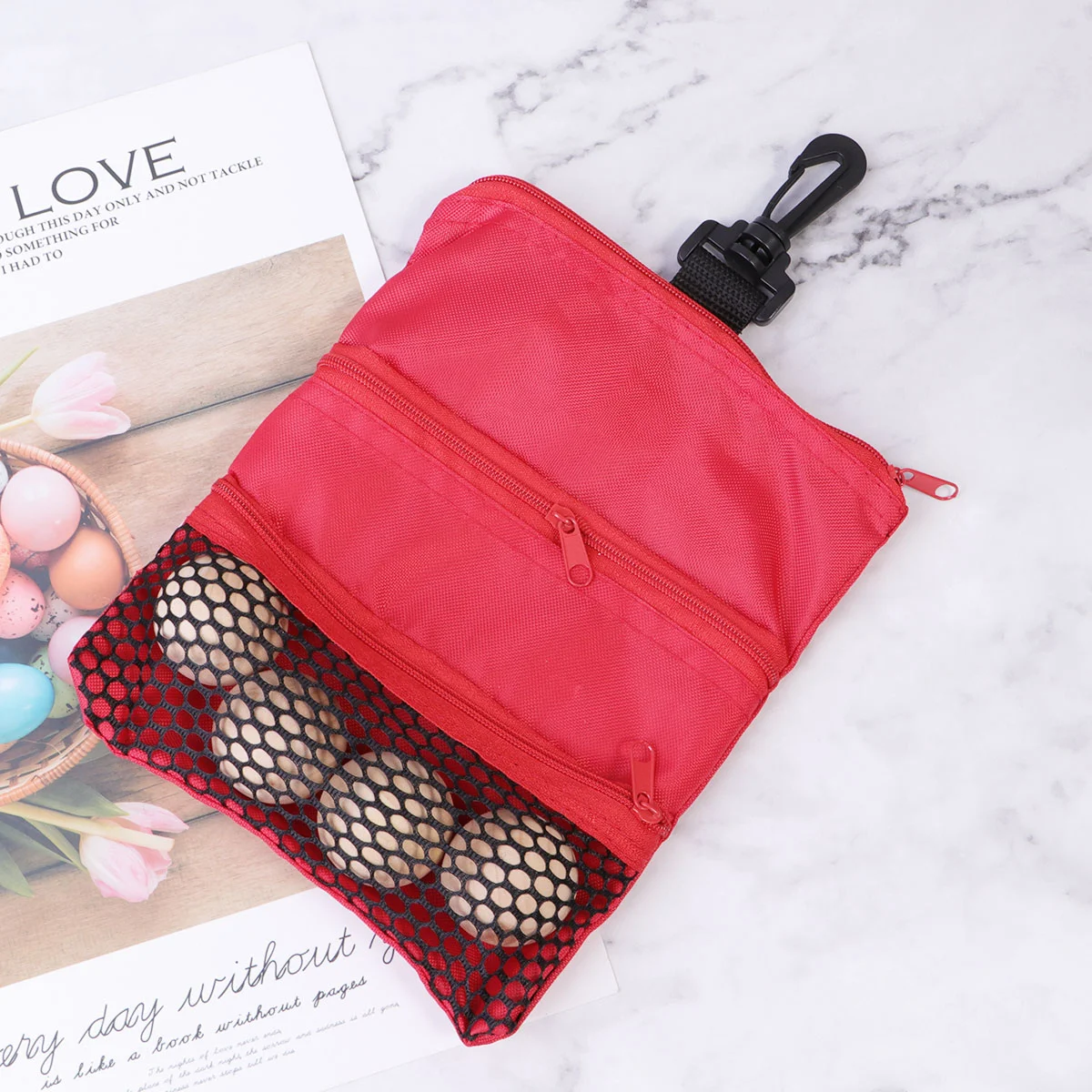 

1PC Portable Tee Storage Bag Ball Pouch Holder Accessories (Red)