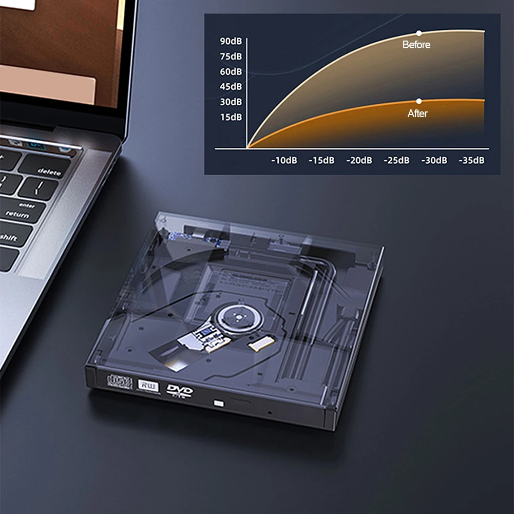 외장 CD/DVD 드라이브, USB 3.0 C 타입 DVD 드라이브 플레이어, DVD/CD-RW 광학 디스크 드라이브, 노트북 데스크탑용 휴대용 CD DVD 버너