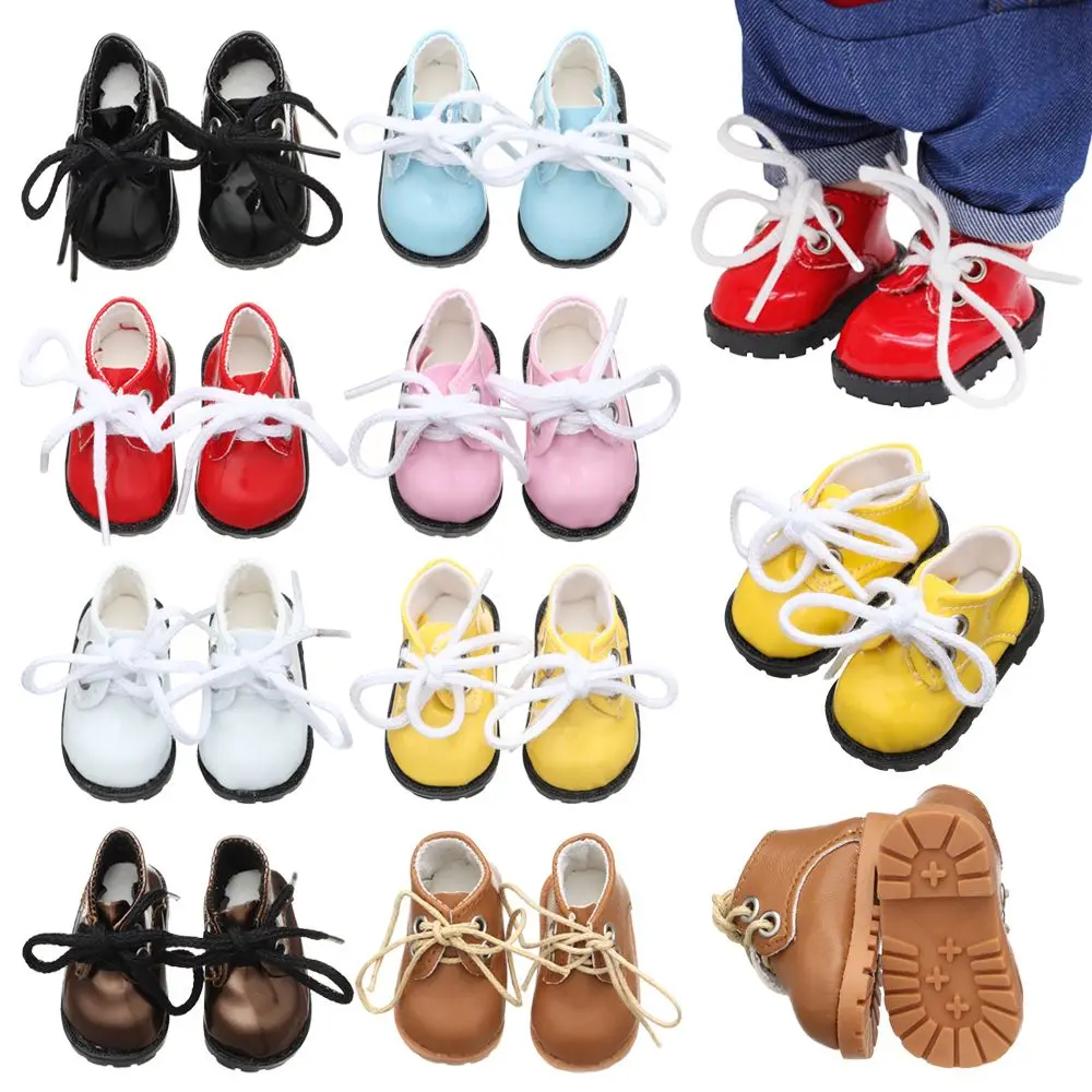 

Mini Clothing Doll Shoes 1/6 Doll Bright Leather Shoes for 15-20cm Doll Toys For Girls Handmade for Doll Accessories