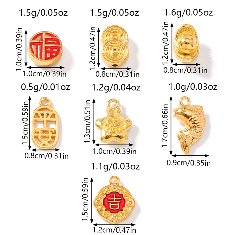 Leslie 10 Stück Metall-Emaille-Charms mit chinesischer Glückswolke für Schmuckherstellung, Ohrringe, Schlüsselanhänger, DIY-Zubehör, Zubehör – Detail 8