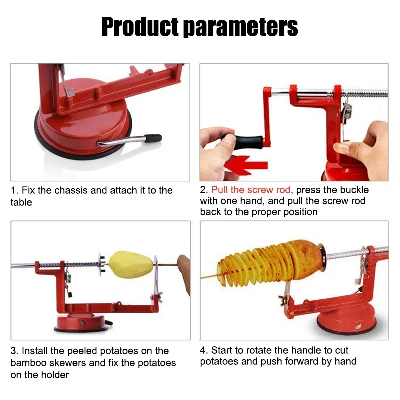 Spiral Slicer Blade Hand Slicer Cutter For Cucumber Carrot Potato Vegetables