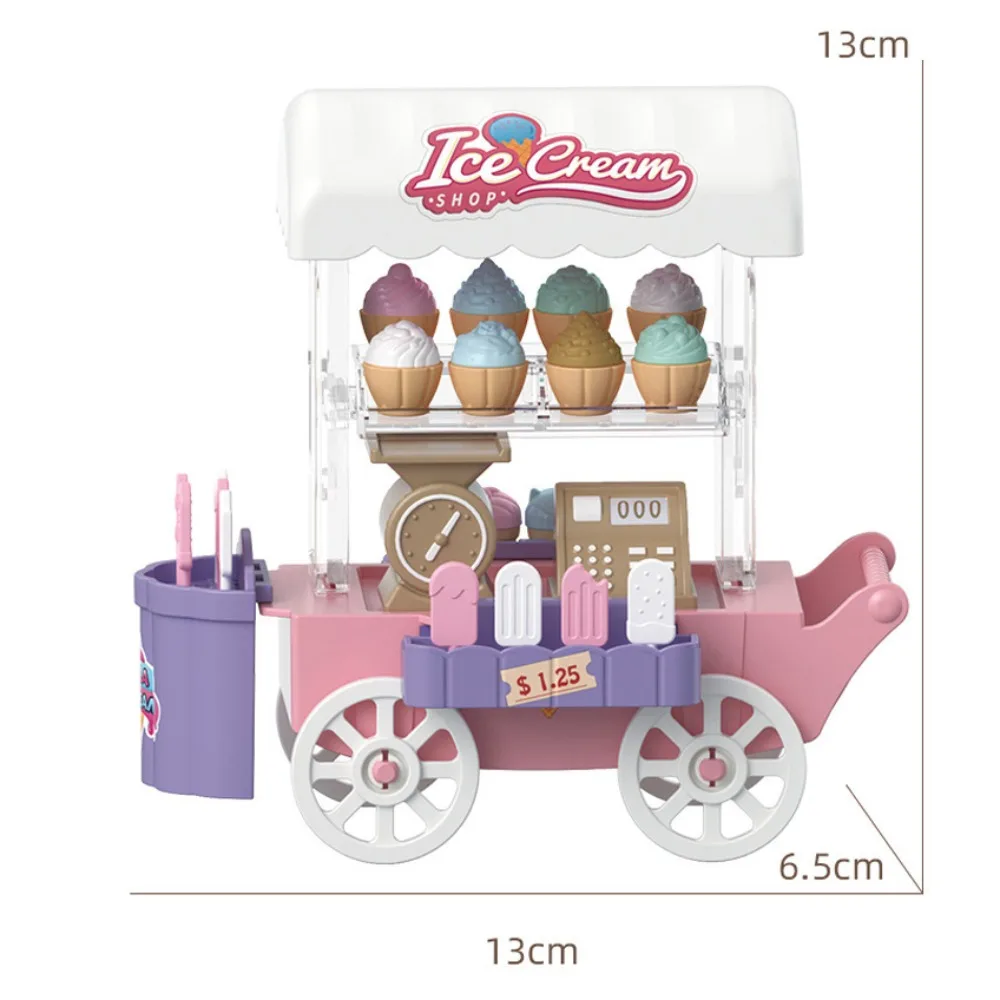 Dessert Stand Ice Cream Truck Toy Luminous DIY Mini Bread Truck Mini Colorful Children's Food Stand Truck Toy Pretend Play House 6