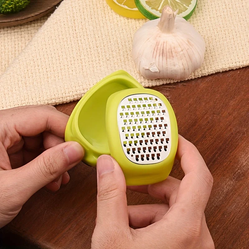 Stainless Steel 4-in-1 Manual Grater & Slicer - Lemon, Cheese,Garlic, Ginger Zester Shredder,Compact Kitchen Tool for Vegetables 2