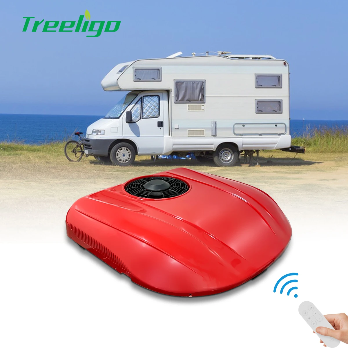 

Treeligo Electric Car Rooftop Air Conditioner 12V RV Parking Air Conditioning 24v for SUV Motorhome Truck Camper Van Caravans