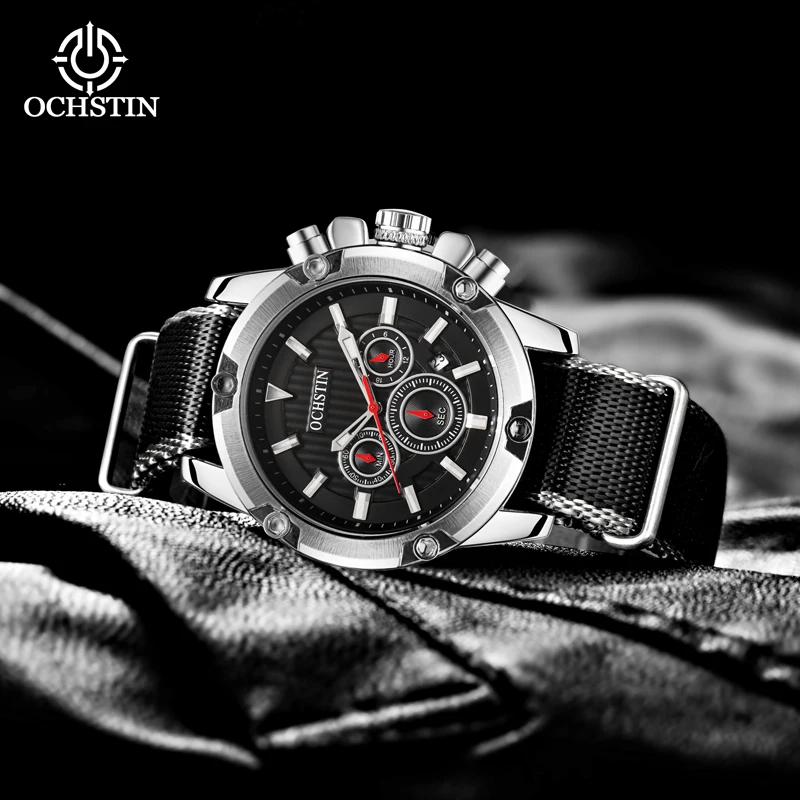 Ochstin 2024 New Leisure Fashion Original Multi functional Machine Movement Waterproof Watch Men's Quartz Watch